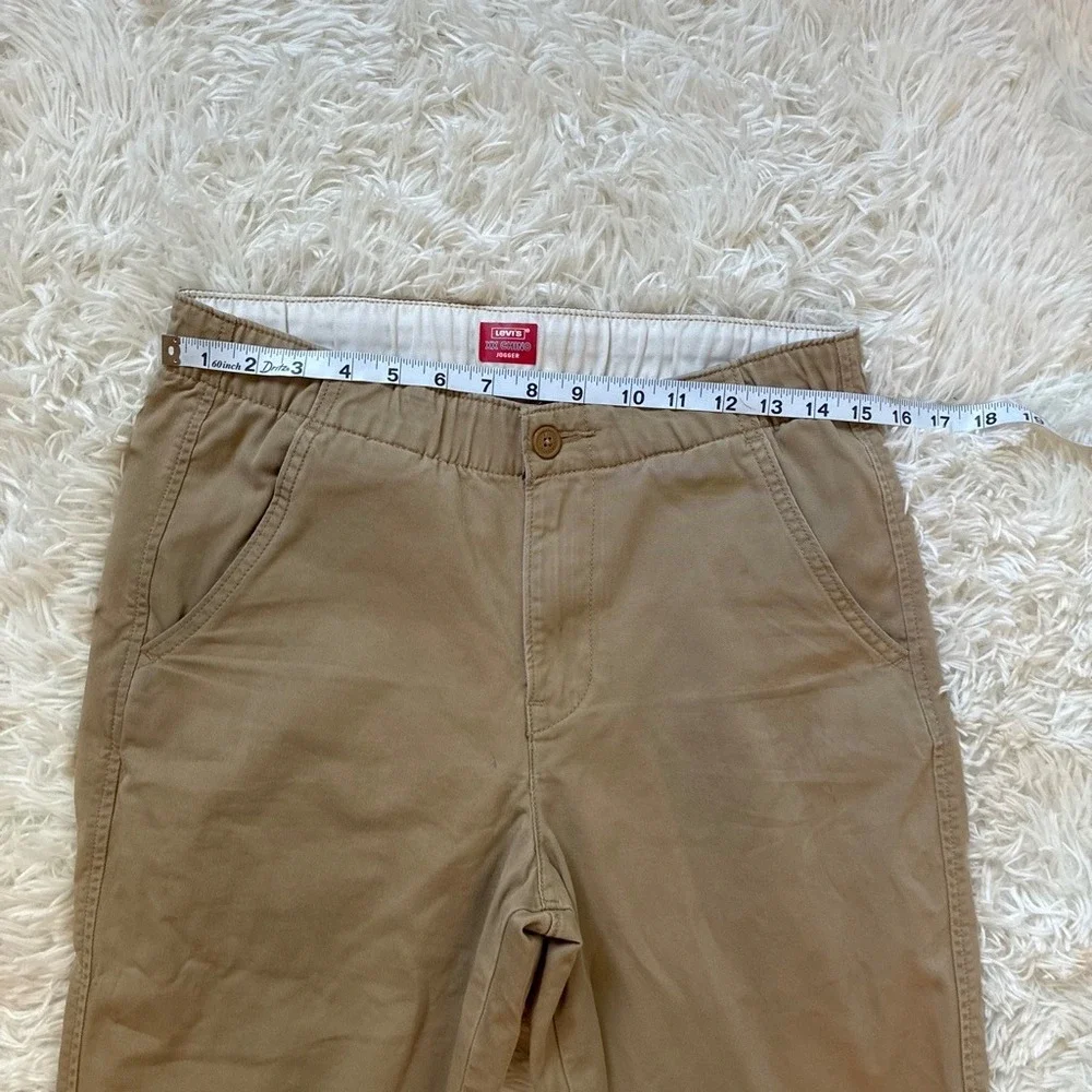 Levis XX Chino Jogger Pants Mens Tan Khaki Elastic Waist Size S